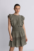 Callumcc Frill Pintuck Dress - Army