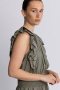 Callumcc Frill Pintuck Dress - Army