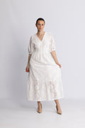 Nayacc Anglaise Pleat Dress - Vit