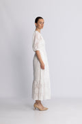 Nayacc Anglaise Pleat Dress - Vit