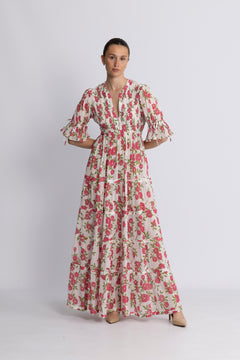 Bohemian Relaxed Dress - Pink Meadow