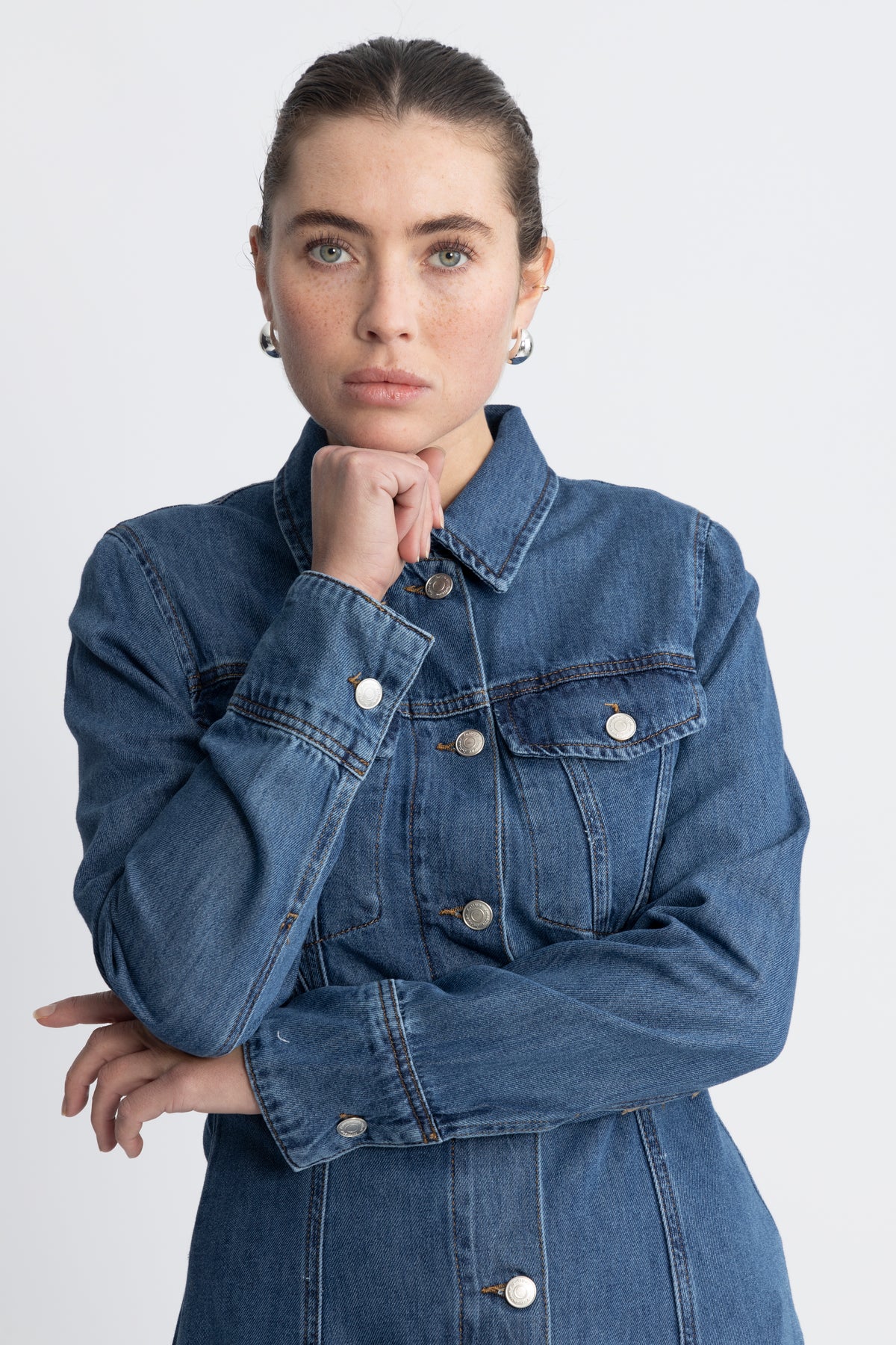 SophinaIW Short Dress - Washed Denim