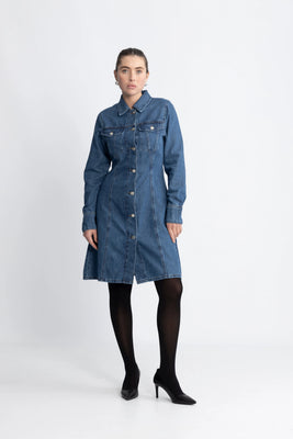 SophinaIW Short Dress - Washed Denim