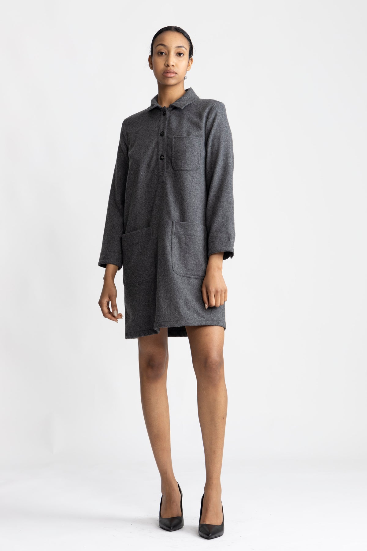 A.P.C. Robe Aurelia Doublee - Anthracite Chine