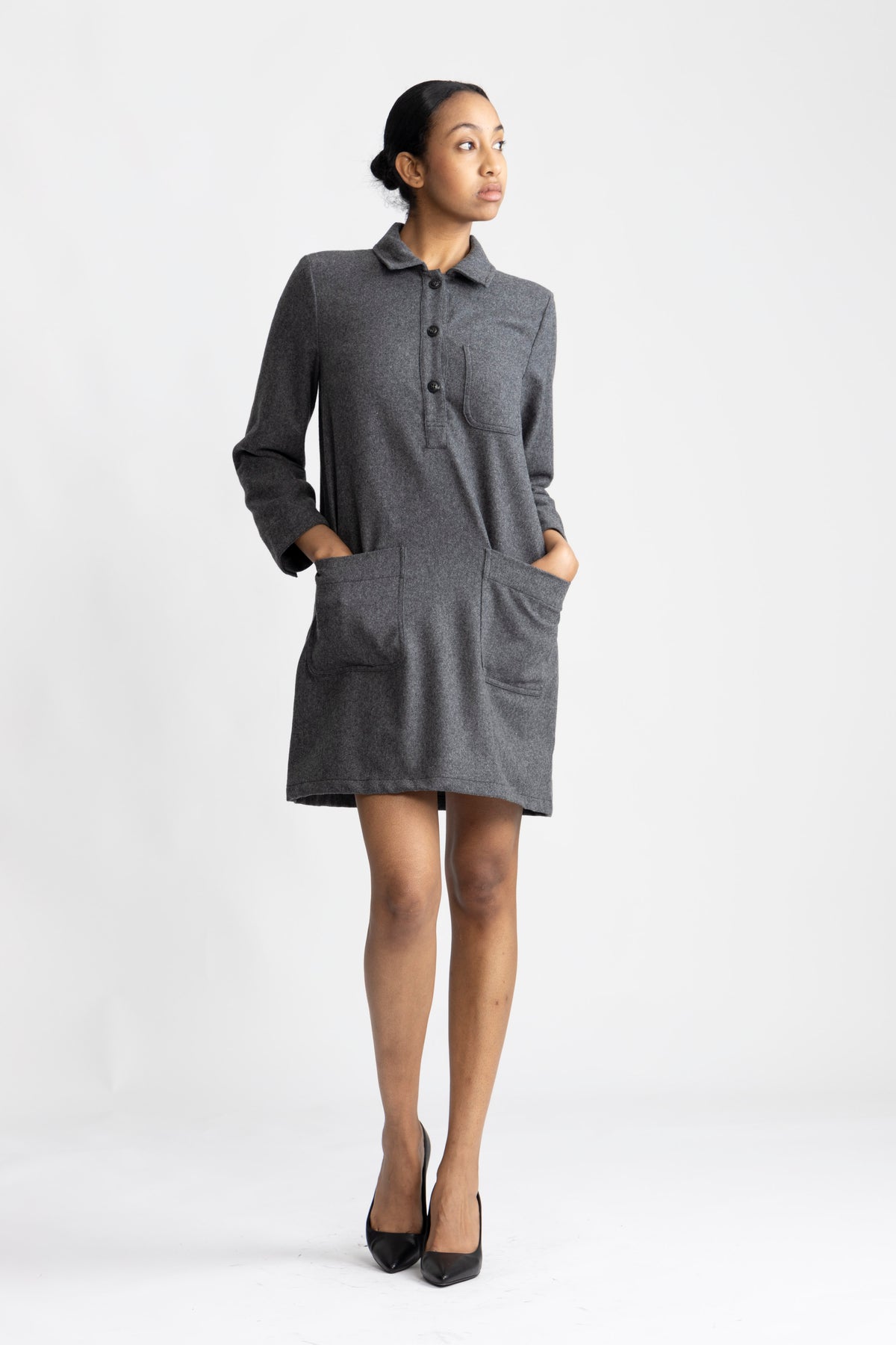 A.P.C. Robe Aurelia Doublee - Anthracite Chine