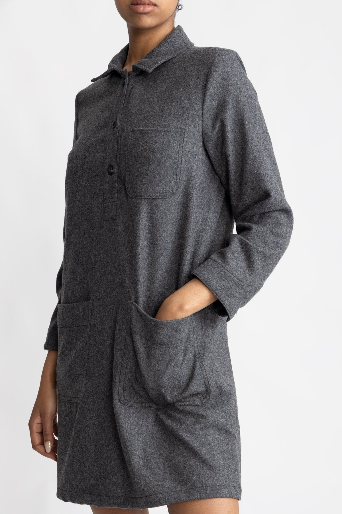A.P.C. Robe Aurelia Doublee - Anthracite Chine