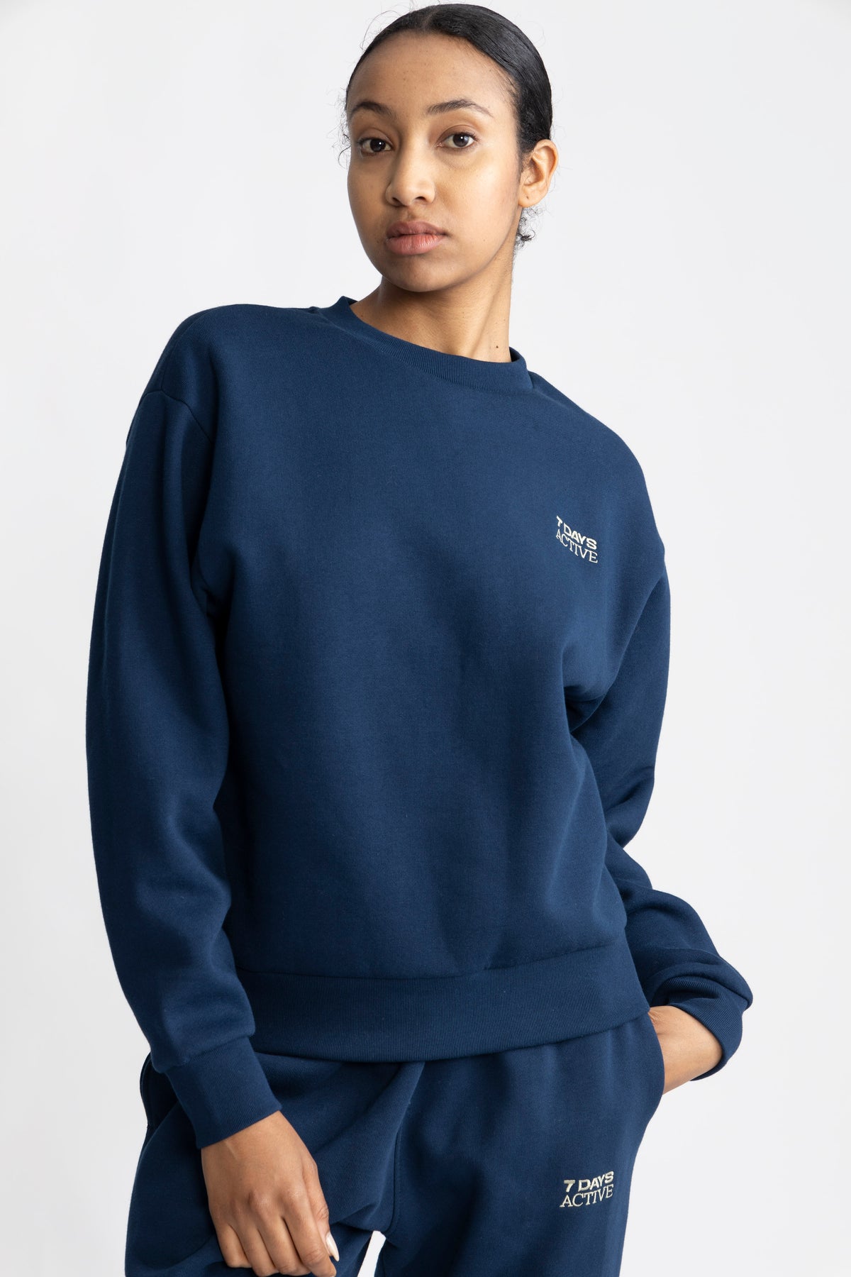 Organic Fitted Crewneck - Pageant Blue