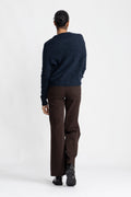 Sia Ras Ls Knit O-Neck - Dark Sapphire Melange