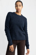 Sia Ras Ls Knit O-Neck - Dark Sapphire Melange