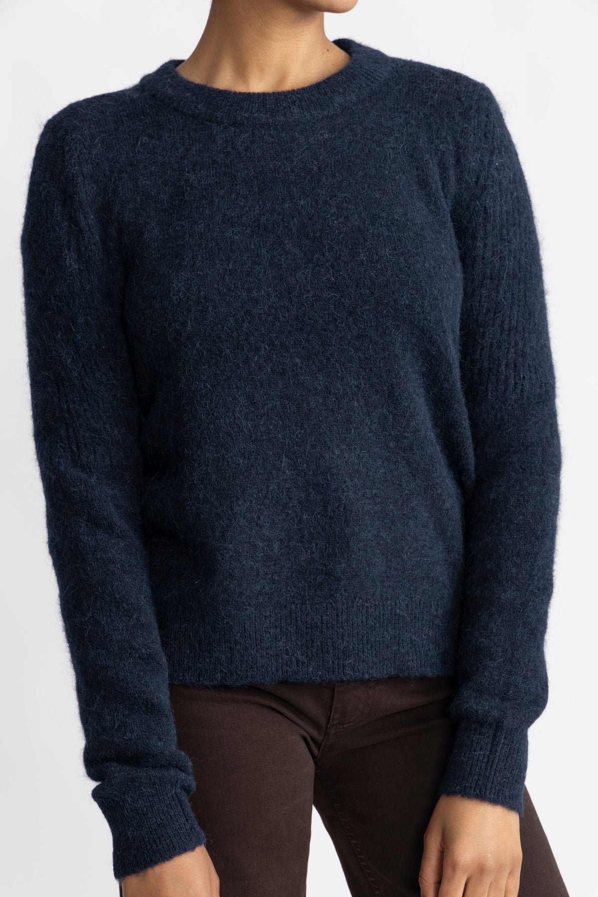 Sia Ras Ls Knit O-Neck - Dark Sapphire Melange