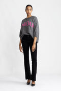 Amour Knit - Dark Grey/Pink