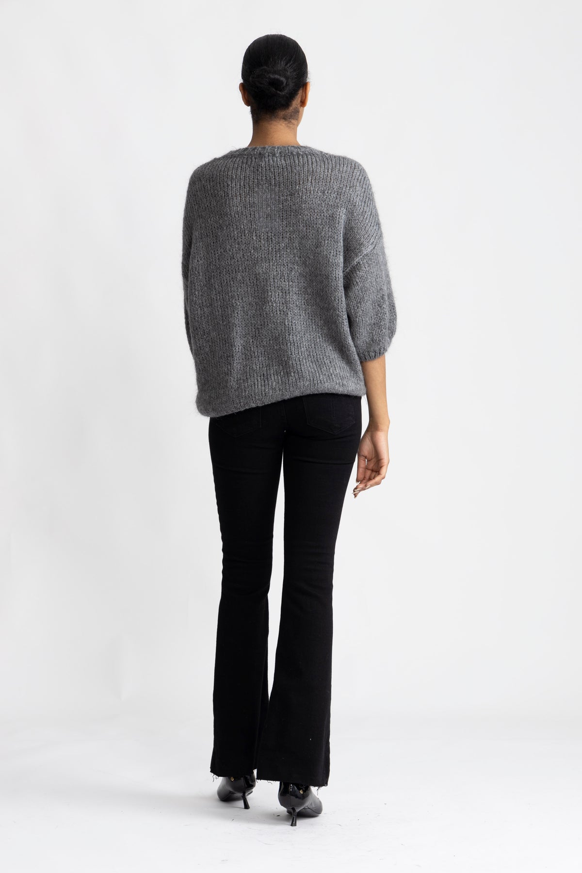 Amour Knit - Dark Grey/Pink