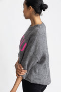 Amour Knit - Dark Grey/Pink