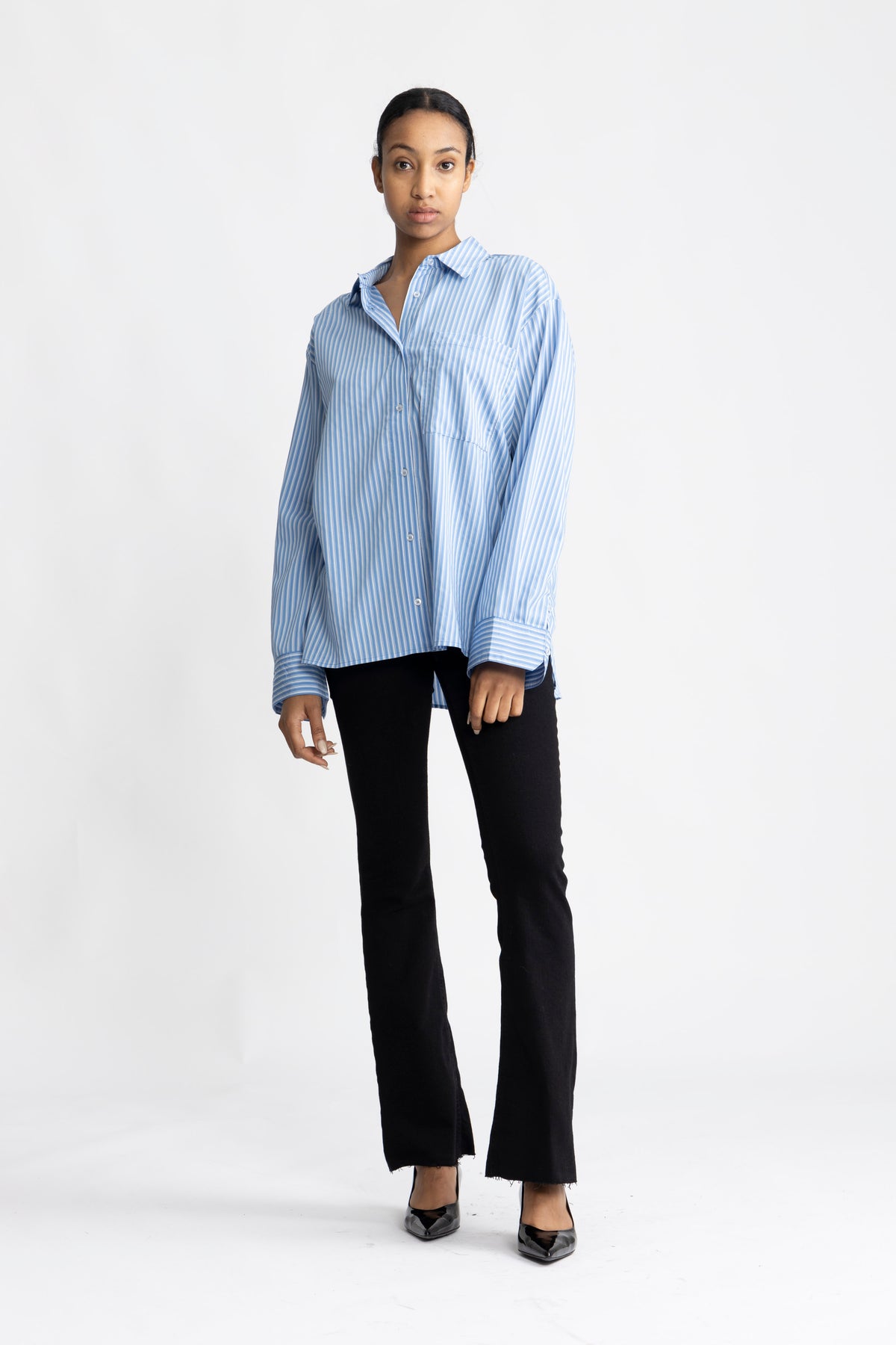 Kadir Stripe Shirt - Denim Blue Stripe