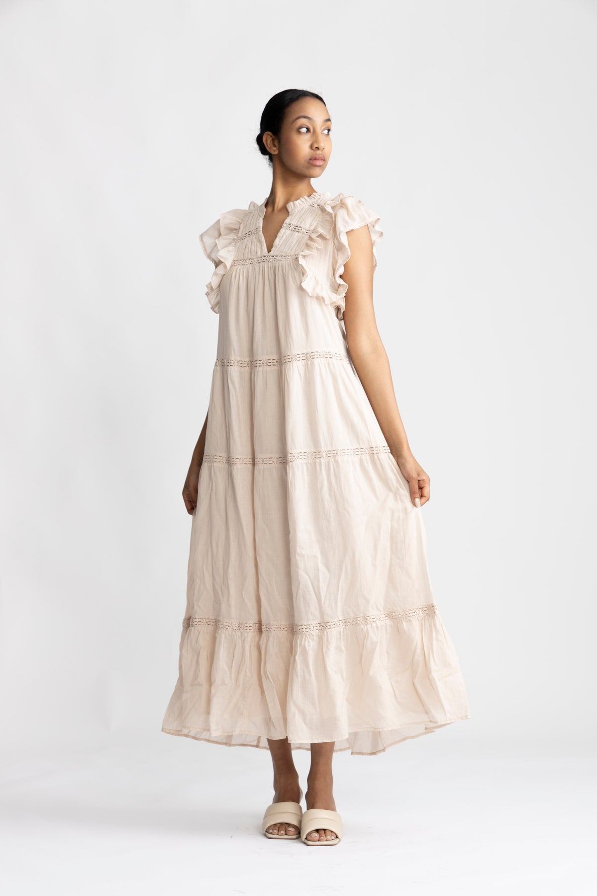 Ankita S Voile Dress - Sand