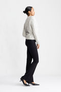 Vera Ls Knit Belt Cardigan - Ljusgrå melange