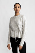 Vera Ls Knit Belt Cardigan - Ljusgrå melange