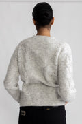 Vera Ls Knit Belt Cardigan - Ljusgrå melange