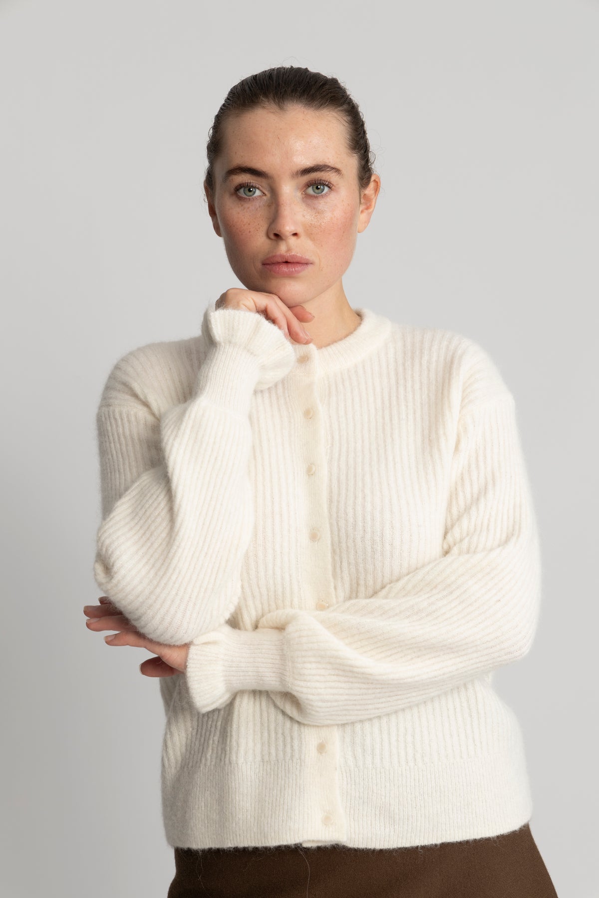 Yascuddie Ls Knit Cardigan - Birch