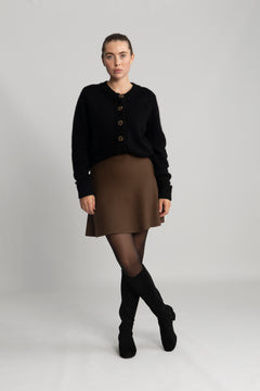Sia Ras Ls Knit Cardigan - Black