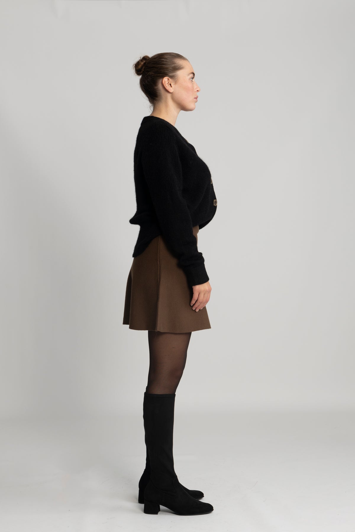 Sia Ras Ls Knit Cardigan - Svart