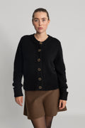 Sia Ras Ls Knit Cardigan - Svart