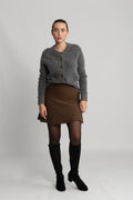 Sia Ras Ls Knit Cardigan - Medium Grey Melange