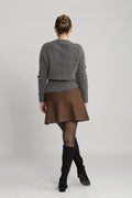 Sia Ras Ls Knit Cardigan - Medium Grey Melange
