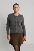 Sia Ras Ls Knit Cardigan - Medium Grey Melange
