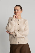 Lulu Ls Structure Knit Cardigan - Birch Melange