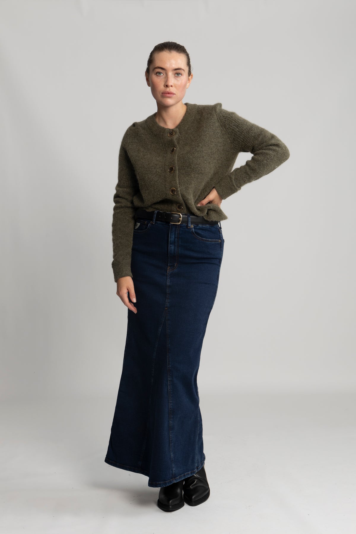 Sia Ras Ls Knit Cardigan - Kalamata