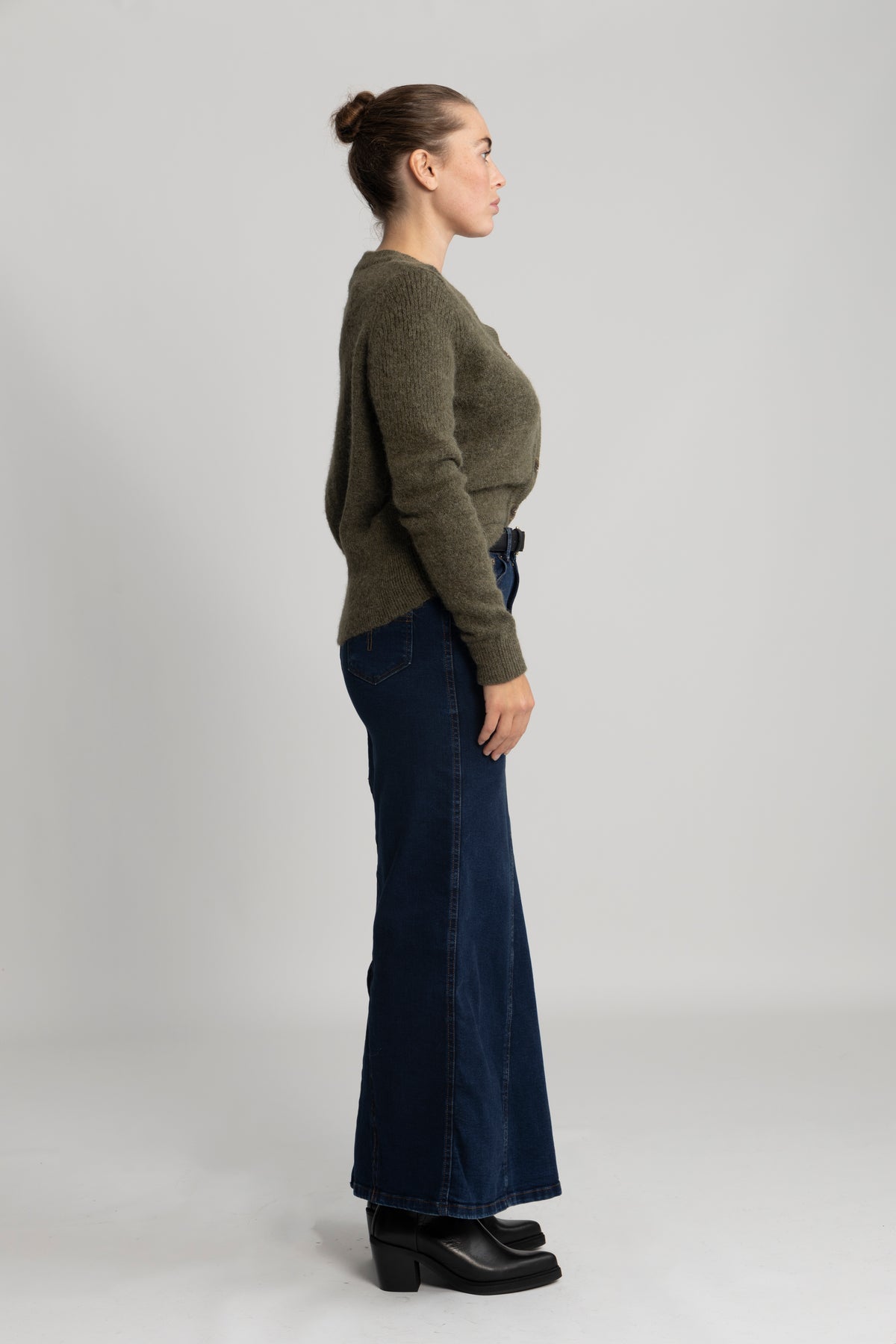 Sia Ras Ls Knit Cardigan - Kalamata