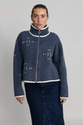 Iben Zip Jacket - Blue With White