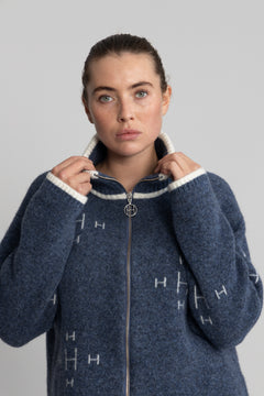 Iben Zip Jacket - Blue With White