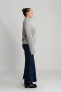 Lediona Hope Zip Cardigan - Light Grey Melange