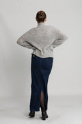 Lediona Hope Zip Cardigan - Light Grey Melange