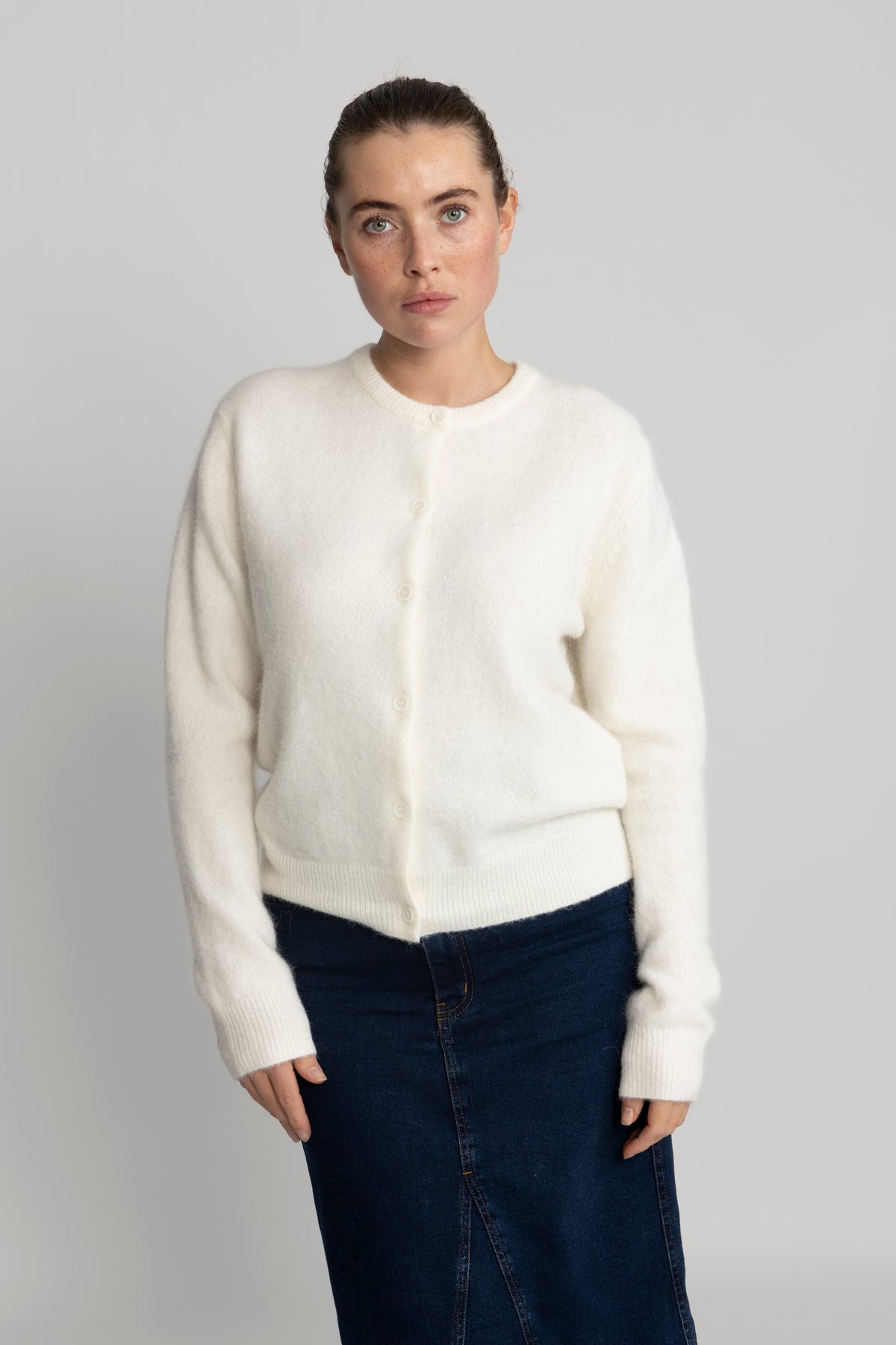 Nor Short Cardigan - Clear Cream
