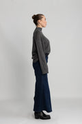 Hella Ls Knit High Neck - Medium Grey Melange