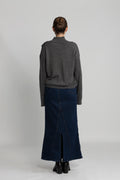 Hella Ls Knit High Neck - Medium Grey Melange