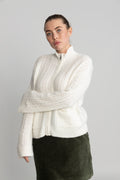 Blithe Hope Zip Cardigan - Egret