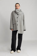Pam Handmade Scarf Jacket - Light Grey Melange