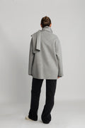 Pam Handmade Scarf Jacket - Light Grey Melange