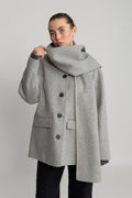 Pam Handmade Scarf Jacket - Light Grey Melange