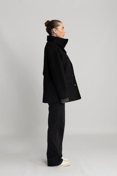 Pam Handmade Scarf Jacket - Black