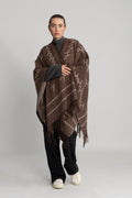 London Shawl - Brown With Beige
