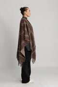London Shawl - Brown With Beige