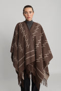 London Shawl - Brown With Beige