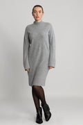 Y.A.S Yasemilie Ls Funnel Knit Dress - Ljusgrå melange