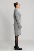 Y.A.S Yasemilie Ls Funnel Knit Dress - Ljusgrå melange