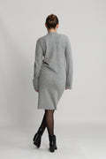 Y.A.S Yasemilie Ls Funnel Knit Dress - Ljusgrå melange